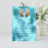 Vonk Glitter Drivers Roos Gold Baby shower Blue Kaart (Staand voorkant)
