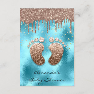 Vonk Glitter Drivers Roos Gold Baby shower Blue Kaart