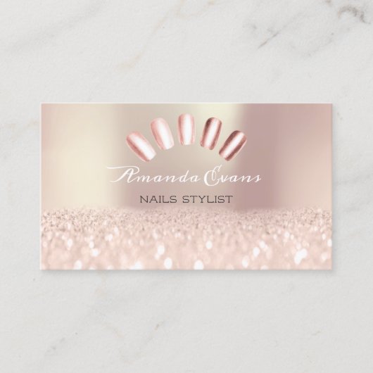 Vonk Glitter Roos Vonk Nails Stijllijst Afsprakenkaartje (Voorkant)