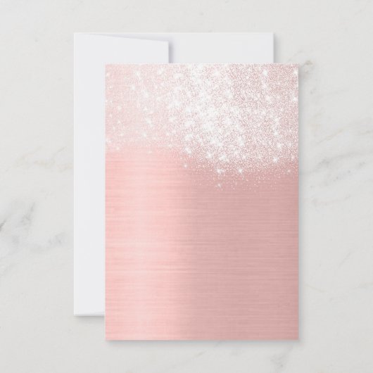 Vonk Glitter Wit Rose Goud Bridal Sweet 16e Kaart (Achterkant)