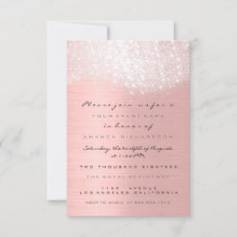 Vonk Glitter Wit Rose Goud Bridal Sweet 16e Kaart