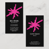 Vonk - Hot Pink op zwart Visitekaartje (Voorkant / Achterkant)