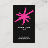 Vonk - Hot Pink op zwart Visitekaartje (Achterkant)