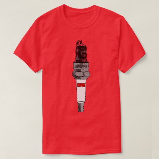 Vonk Plug Afbeelding Hot Rod Lover Car Parts Tuner T-shirt (Design voorkant)