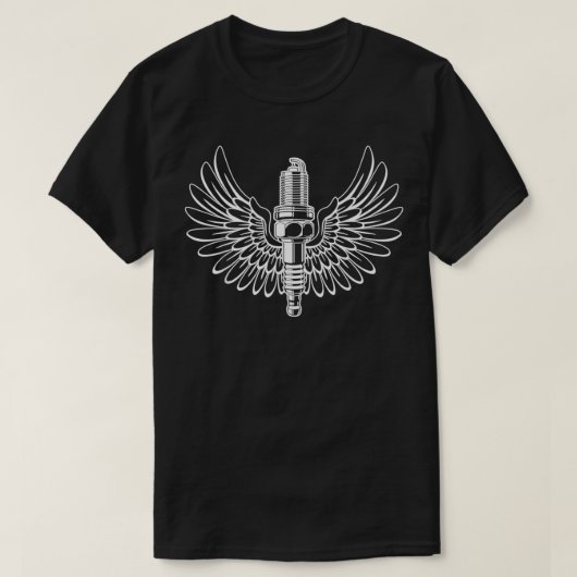 Vonk Plug met het Ontwerp van Wings T-shirt (Design voorkant)