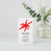 Vonk - Rood op wit Visitekaartje (Staand voorkant)