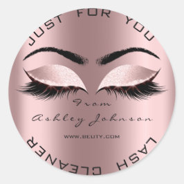 Vonk Roze Glitter Blush Wimpers Make-up Cleaner Ronde Sticker