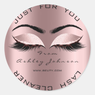 Vonk Roze Glitter Blush Wimpers Make-up Cleaner Ronde Sticker