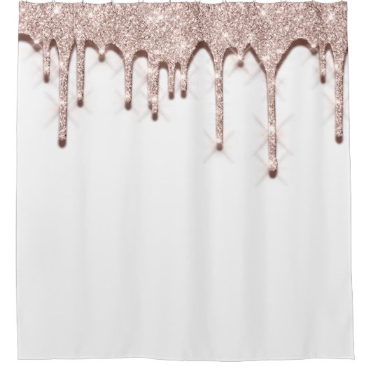 Vonk Strijdt Glitter Roos 3d effect. Uniek wit Douchegordijn (Voorkant)