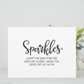 Vonken Afscheid Bord | Eenvoudige Calligrafie Kaart (Staand voorkant)