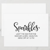 Vonken Afscheid Bord | Eenvoudige Calligrafie Kaart (Voorkant / Achterkant)