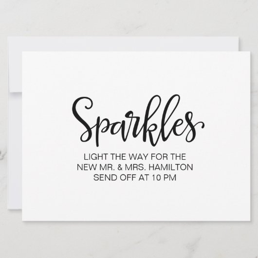 Vonken Afscheidsbord | Eenvoudige Calligrafie Kaart (Voorkant)