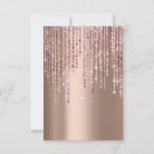 Vonken Glitter Druppels Rozen Sluiers Bruiloft Kaart (Achterkant)