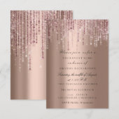 Vonken Glitter Druppels Rozen Sluiers Bruiloft Kaart (Voorkant / Achterkant)