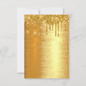 Vonken Glitter Goud Druppels Formeel Huwelijk Eleg Kaart (Achterkant)