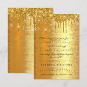 Vonken Glitter Goud Druppels Formeel Huwelijk Eleg Kaart (Voorkant / Achterkant)