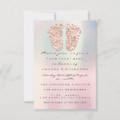 Vonken Glitters Druppels Roze Pastel Baby Shower V Kaart (Voorkant)