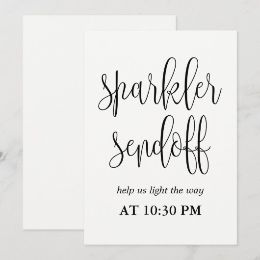 Vonken Uitstroom Bord - Mooie Calligrafie Kaart (Voorkant / Achterkant)