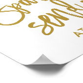 Vonken Vaarwel Bord- BEWERKBARE KLEUR -Calligraphy Poster (Hoek)