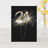 Vonken voor 21e verjaardag kaart (Gele Bloem)