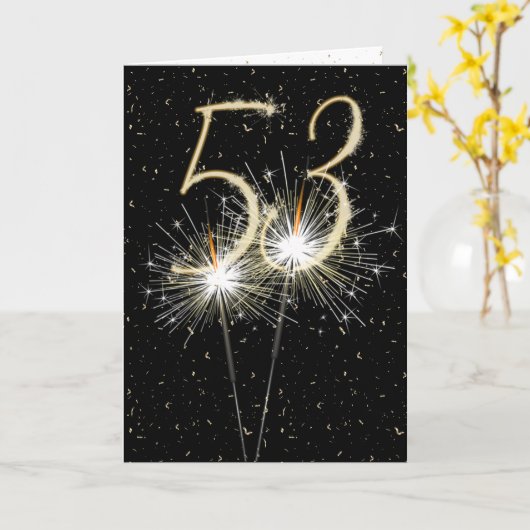 Vonken voor 53e trouwdag kaart (Gele Bloem)