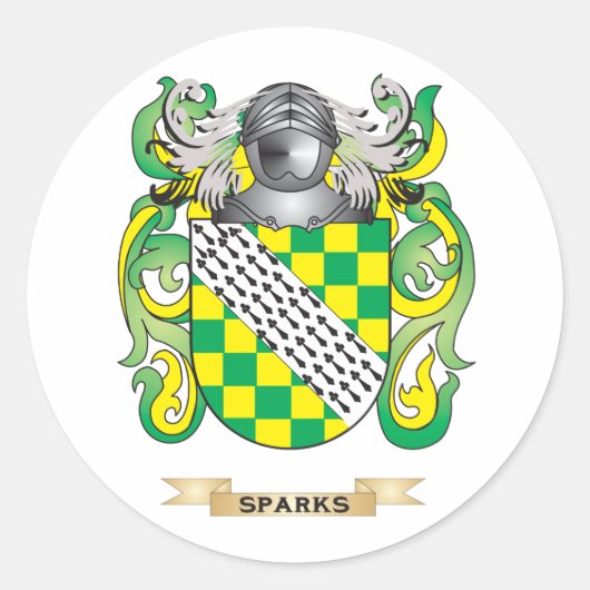 Vonken wapenschild (Family Crest) Ronde Sticker (Voorkant)