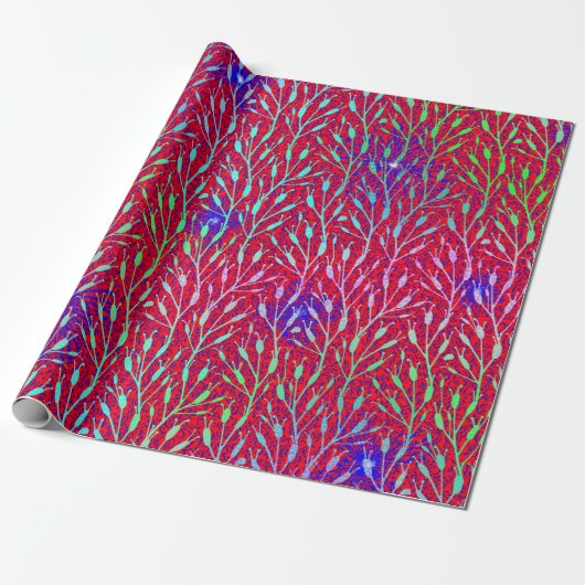 Vonkend Vuurwerk Feestpatroon Cadeaupapier (Uitgerold)