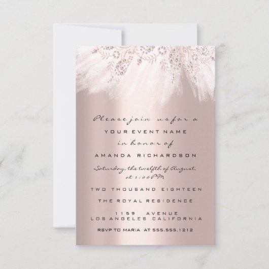 Vonkenjurk Roze Goud  Bruidsmeisjes Bruiloft Kaart (Voorkant)