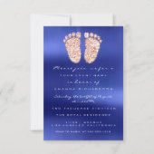 Vonkstations Roos Royal Blue Baby shower Feet Kaart (Voorkant)