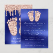 Vonkstations Roos Royal Blue Baby shower Feet Kaart (Voorkant / Achterkant)