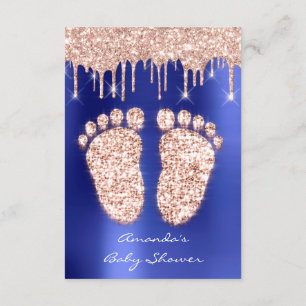 Vonkstations Roos Royal Blue Baby shower Feet Kaart
