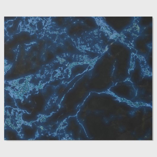 Vonkt wit en blauw glitter cadeaupapier (Vlak)