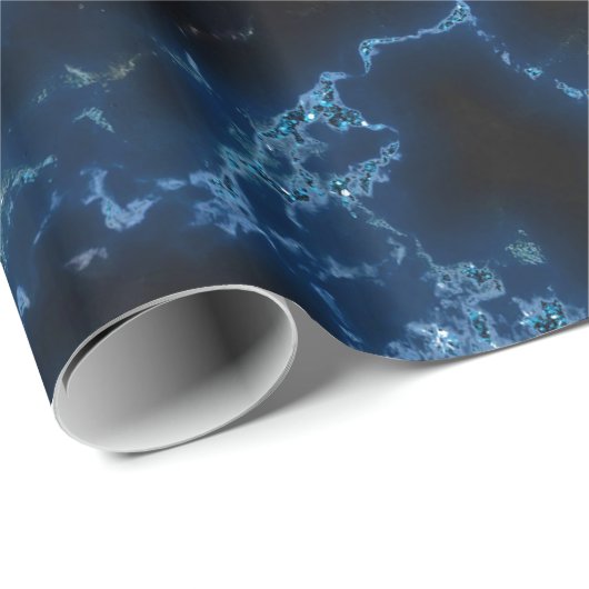 Vonkt wit en blauw glitter cadeaupapier (Rol Hoek)