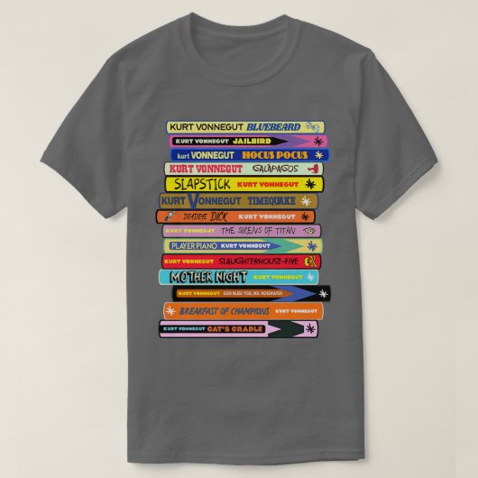 Vonnegut Book Stack T-shirt (Design voorkant)