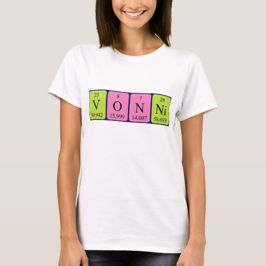 Vonni periodiek shirt met tabelnaam (Voorkant)