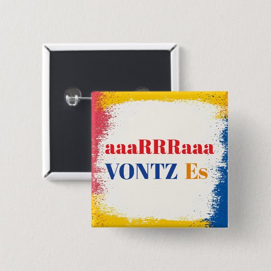 Vontz Es Knop Vierkante Button 5,1 Cm (Voorkant /achterkant)