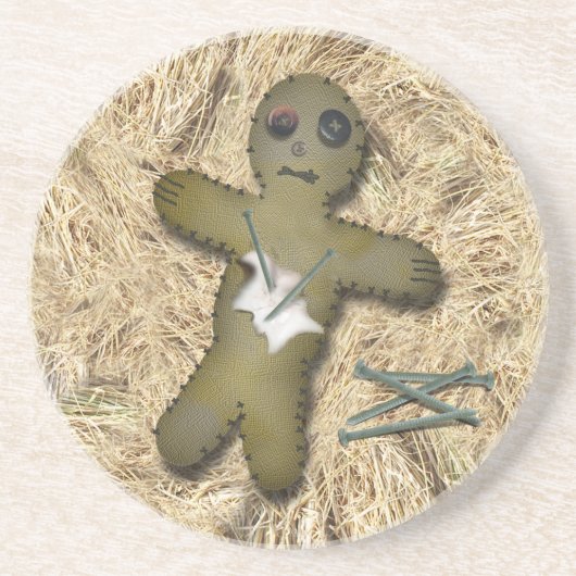 Voo Doo Doll - Interactief (Beweeg de Pins) Zandsteen Onderzetter (Voorkant)