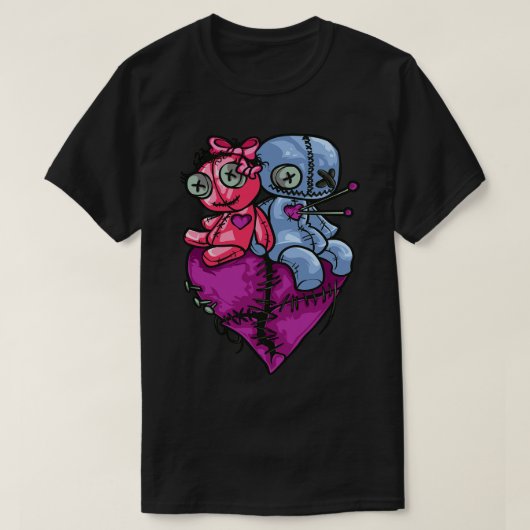 Voo poppen koppels halloween t-shirt (Design voorkant)
