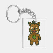 Voodoo Boar - Patchy Warrior Piglet Sleutelhanger (Voorkant Links)