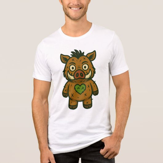 Voodoo Boar - Patchy Warrior Piglet Tri-Blend Shirt (Voorkant)