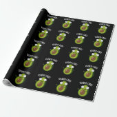 Voodoo-cado Funny Avocado Pun Dark BG Cadeaupapier (Uitgerold)