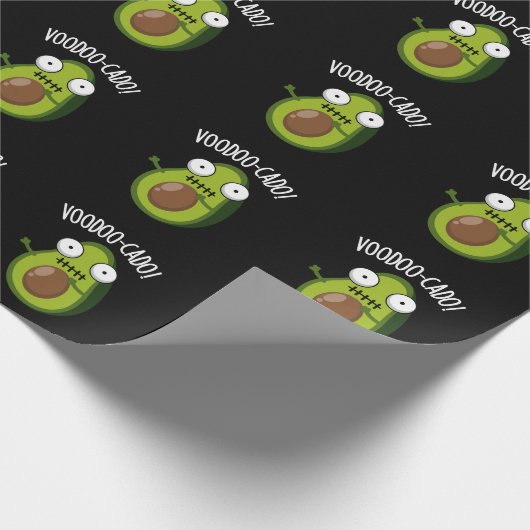 Voodoo-cado Funny Avocado Pun Dark BG Cadeaupapier (Hoek)