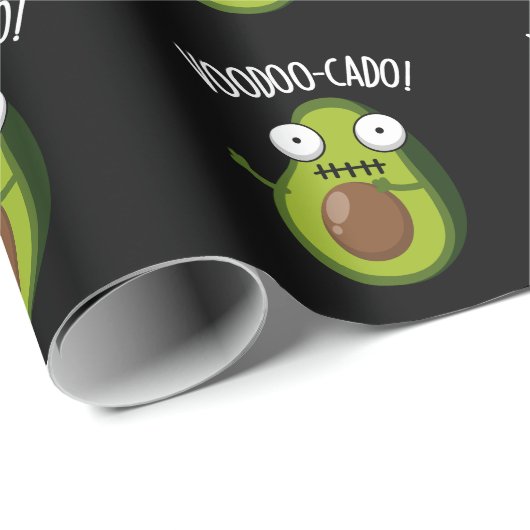 Voodoo-cado Funny Avocado Pun Dark BG Cadeaupapier (Rol Hoek)