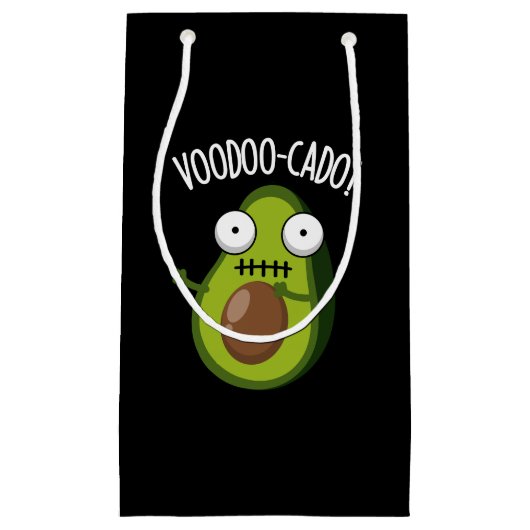 Voodoo-cado Funny Avocado Pun Dark BG Klein Cadeauzakje (Voorkant)