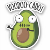 Voodoo-cado Funny Avocado Pun Sticker (Voorkant)