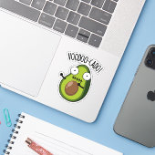 Voodoo-cado Funny Avocado Pun Sticker (Laptop met iPhone)