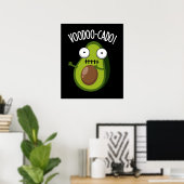 Voodoo-cado Grappige Avocado Woordgrap Dark BG Poster (Thuiskantoor)