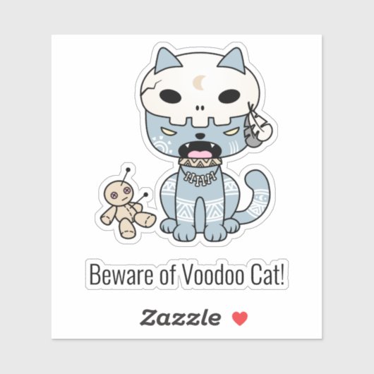 Voodoo Cat aangepaste tekst Sticker (Vel)
