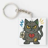 Voodoo Cat – Grumpy Charm Sleutelhanger (Voorkant)