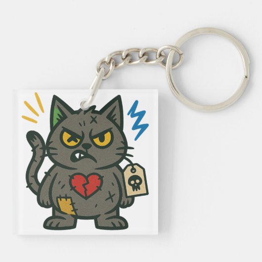 Voodoo Cat – Grumpy Charm Sleutelhanger (Achterkant)